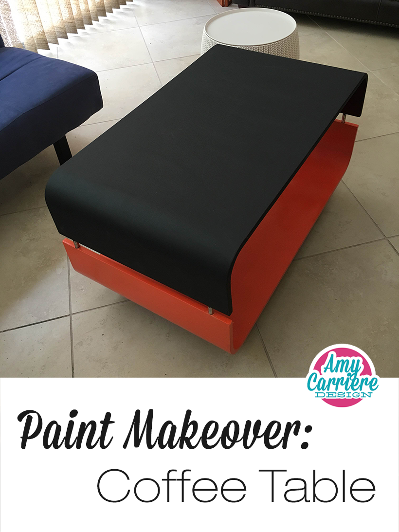 DIY Coffee Table Makeover with Chalkboard Paint & Bright Orange