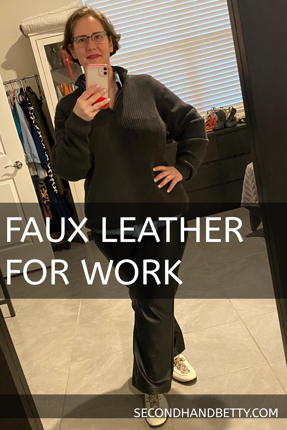 Faux leather pants for work
